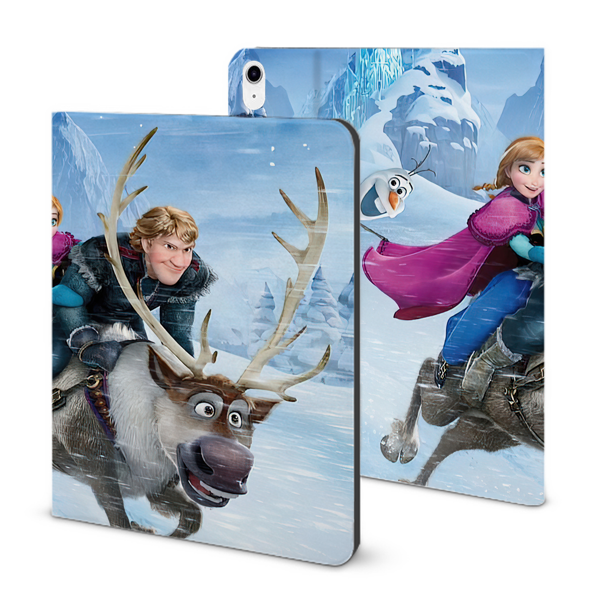 （画像用） アナと雪の女王 アンナ エルサ Frozen Anna Elsa IPad ケース ブック型 PUレザー TPU 耐衝撃 軽量 薄型 ペン収納なし 全面保護 IPad 各モデル対応